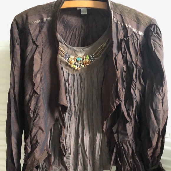 Beaded tank top and jacket by Anne Giorgio - Picture 1 of 6